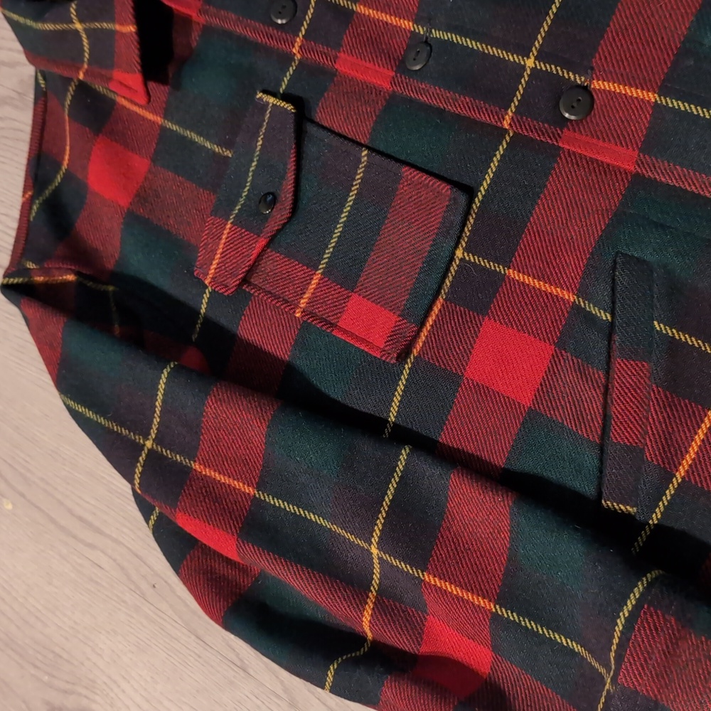 Pendleton Red and Green Plaid Military Jacket - Picture 3 of 4